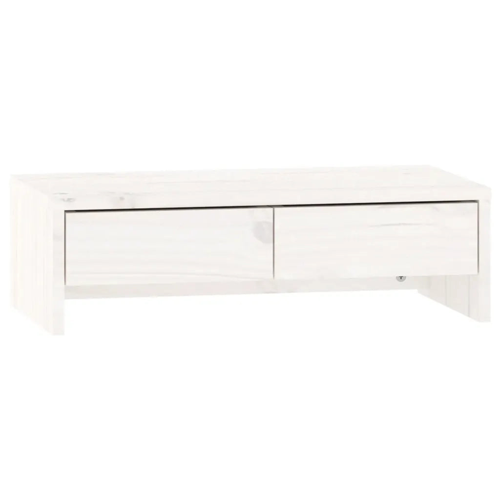 Supporto per Monitor Bianco 50x27x15 cm Legno Massello di Pino cod mxl 71802