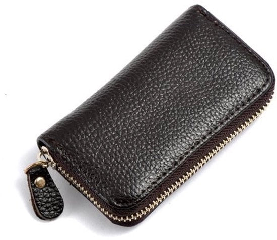 Accessori da chiave in pelle, portafoglio, holder per carta di credito, 6 ganci da chiave, portafoglio per biglietti di banca, cassetto per chiavi con chiusura a zip