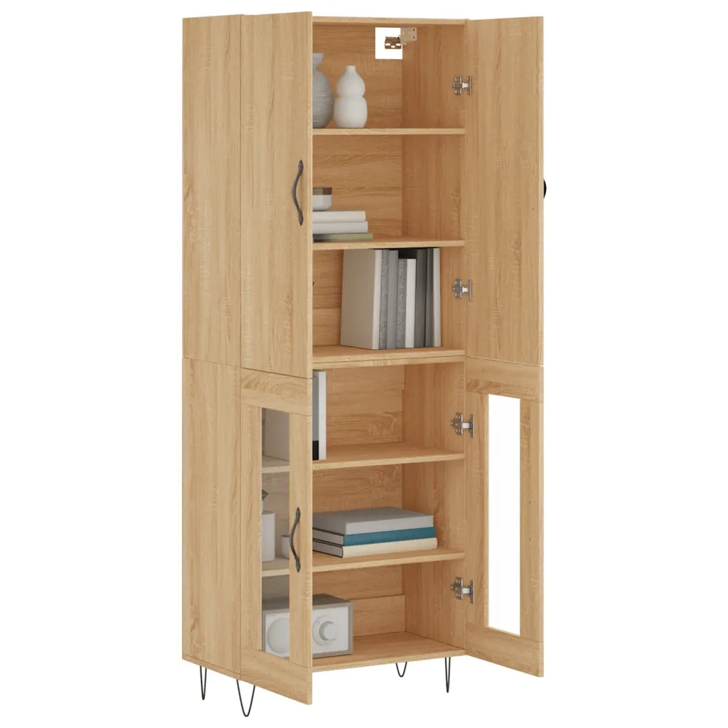 Credenza-Buffet-Armadio da cucina Rovere Sonoma 69,5x34x180 cm in Legno Multistrato 136569