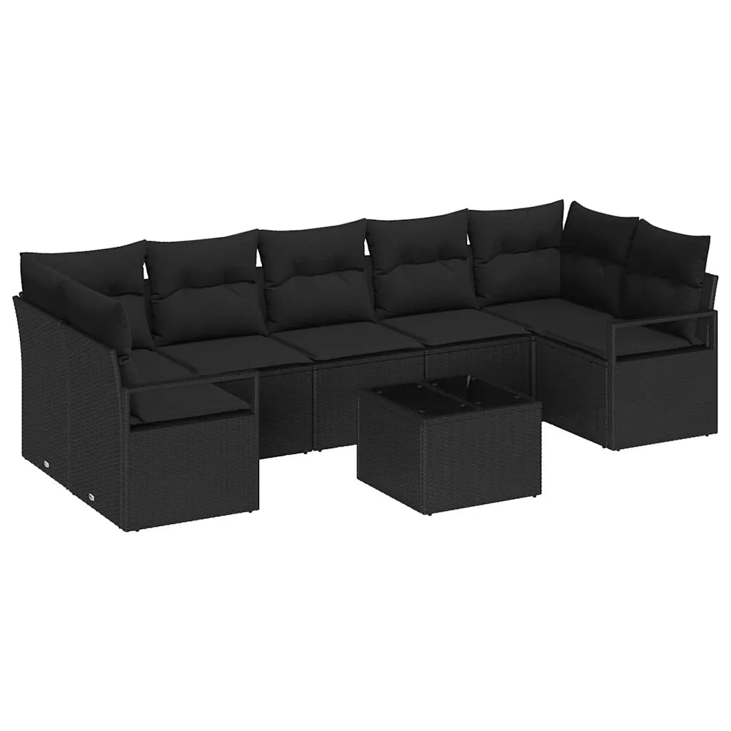 Set di divani 8 pcs Nero polyrattan 3346303