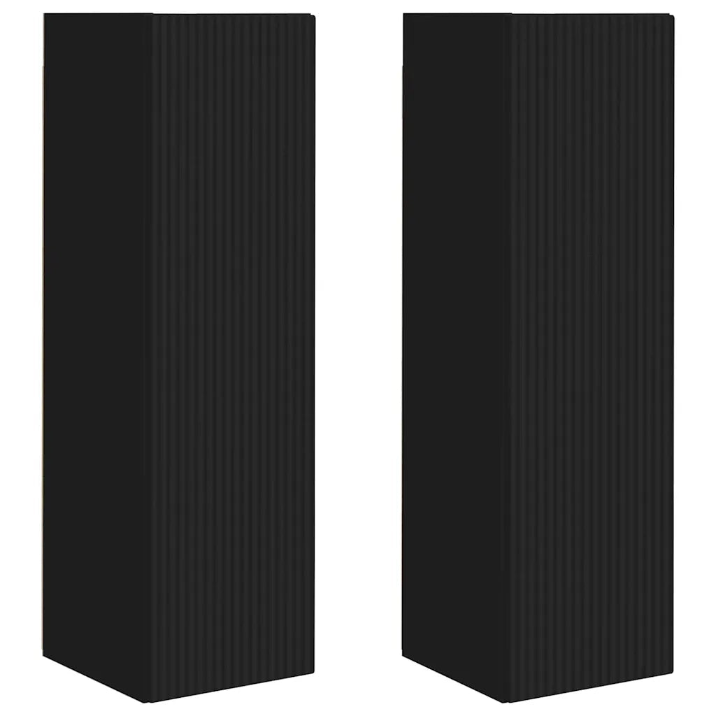 Mobile TV da parete 2 pcs Nero 30 x 31 x 100 cm 892312