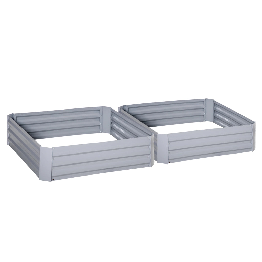 2 Pezzi Cassone Orto Giardino ¨C zephmum ¨C Grigio Acciaio 100x100x30 cm