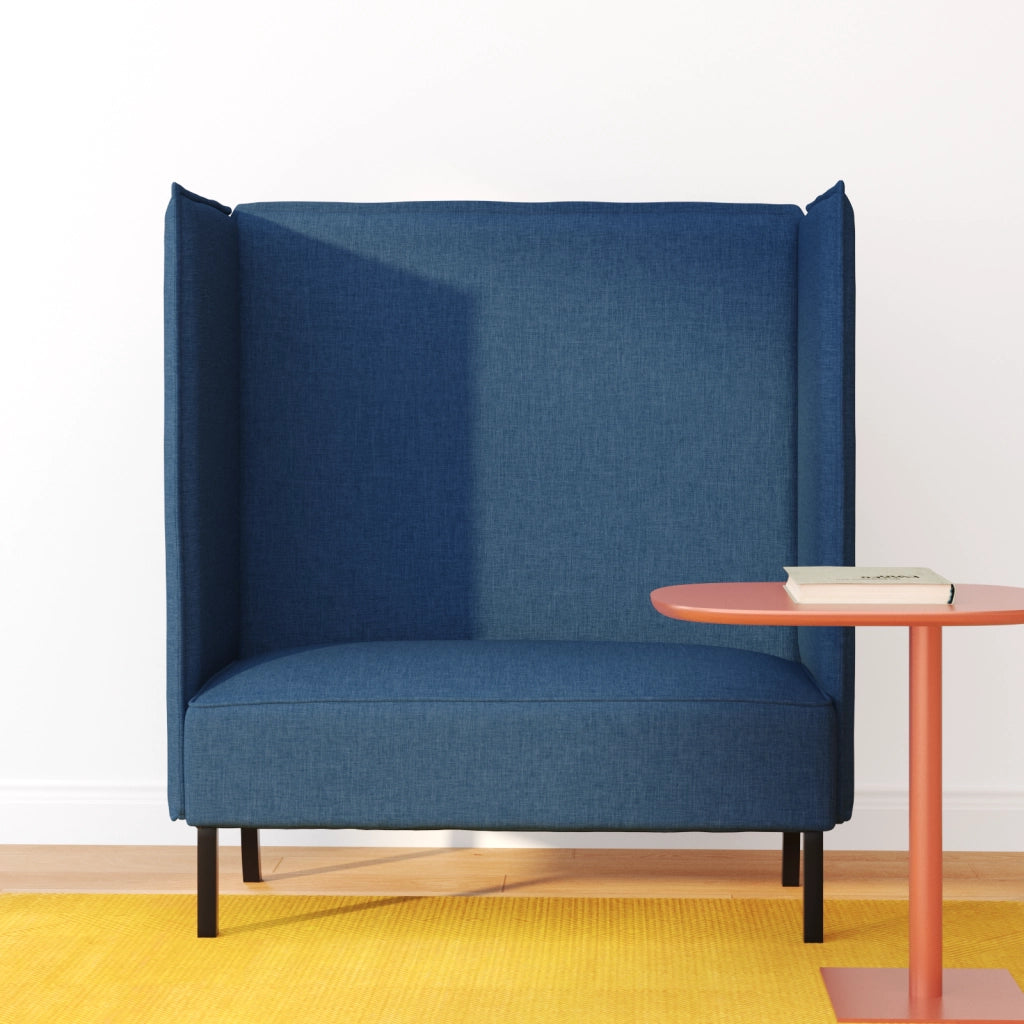Divano Alto Schienale Blu 109x56x121 cm Tessuto