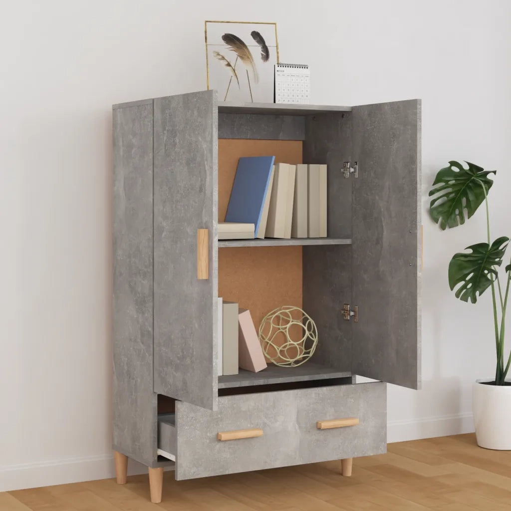 Credenza Grigio Cemento 70x31x115 cm in Legno Multistrato 812532