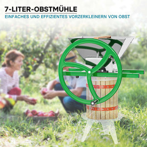 Mulino macina frutta manuale con tramoggia da 7 litri e manovella Trituratore