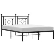 Letto matrimoniale | Letto per adulti | Giroletto con Testiera in Metallo Nero 140x200 cm