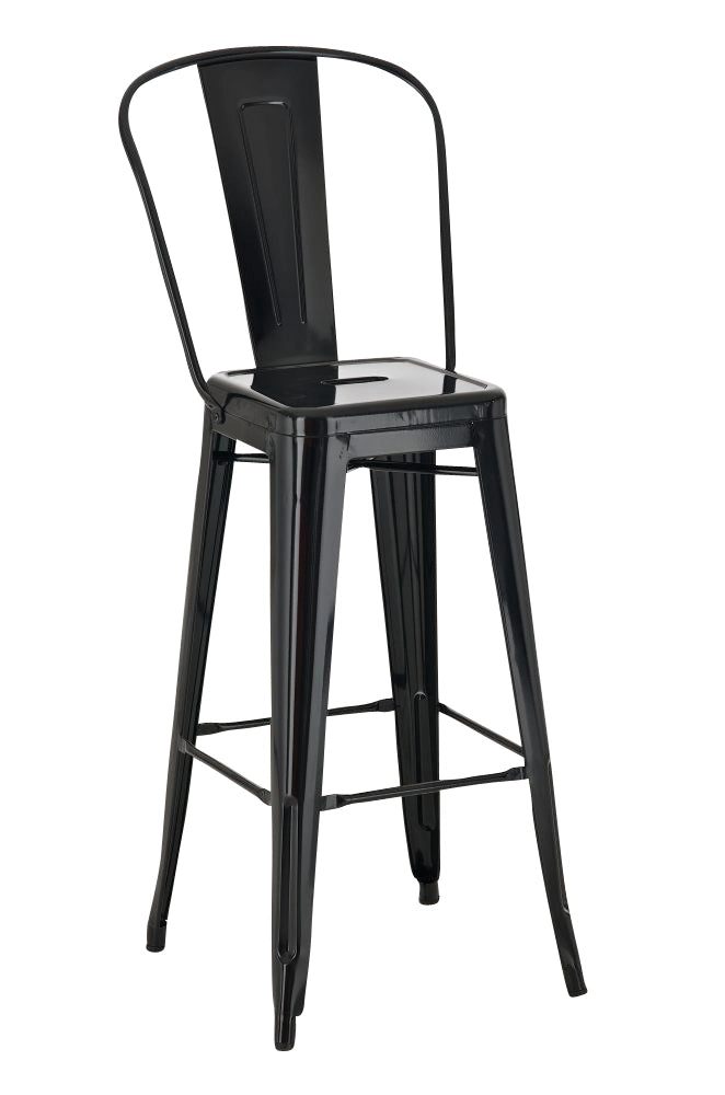 Sgabello Aiden in metallo nero