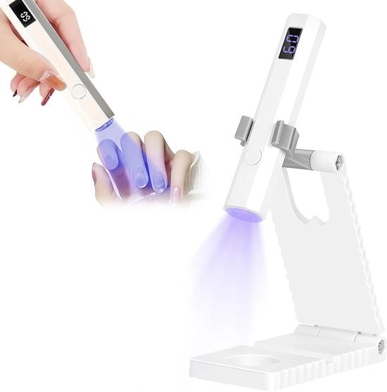 Lampada UV per Geli per Unghie - Piccola Lampada per Unghie con Timer Standard - Riscaldamento del Laccio per Unghie - Inclusa Limatrice per Unghie - Ricaricabile via USB - Timer 20/60 Secondi
