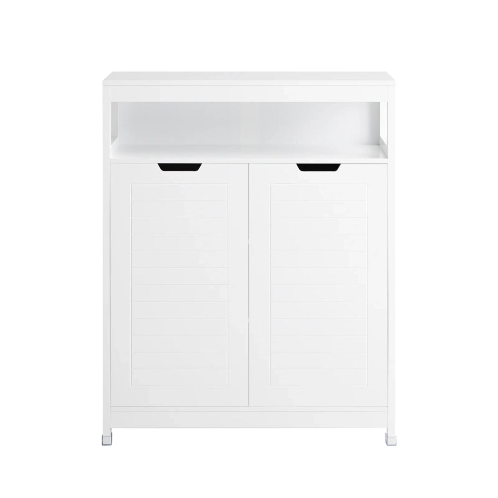 Mobile Da Bagno Armadietto Da Terra Due Ante Doppia Apertura Bianco 70x35x90cm BZR121-W