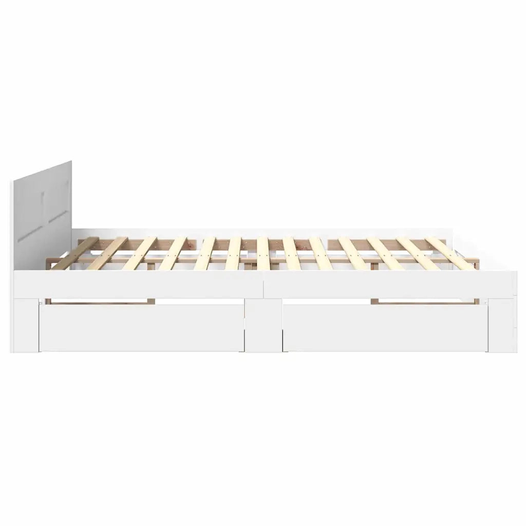 Struttura del letto 2 pcs Bianco 193 x 203 cm Legno multistrato 3402859