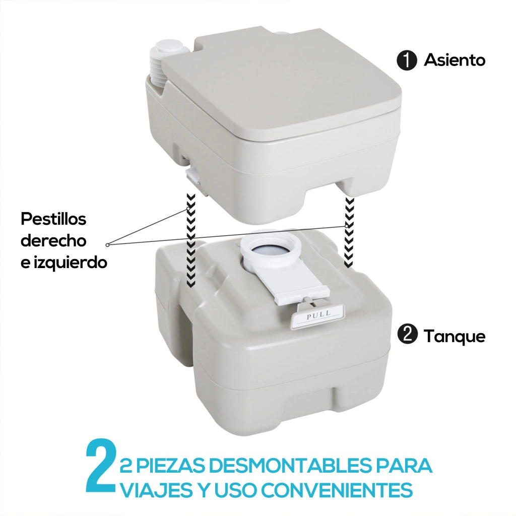 WC Chimico Portatile per Bagno M¨®vil ¨C zephmum ¨C 41.5x36.5x42 cm HDPE