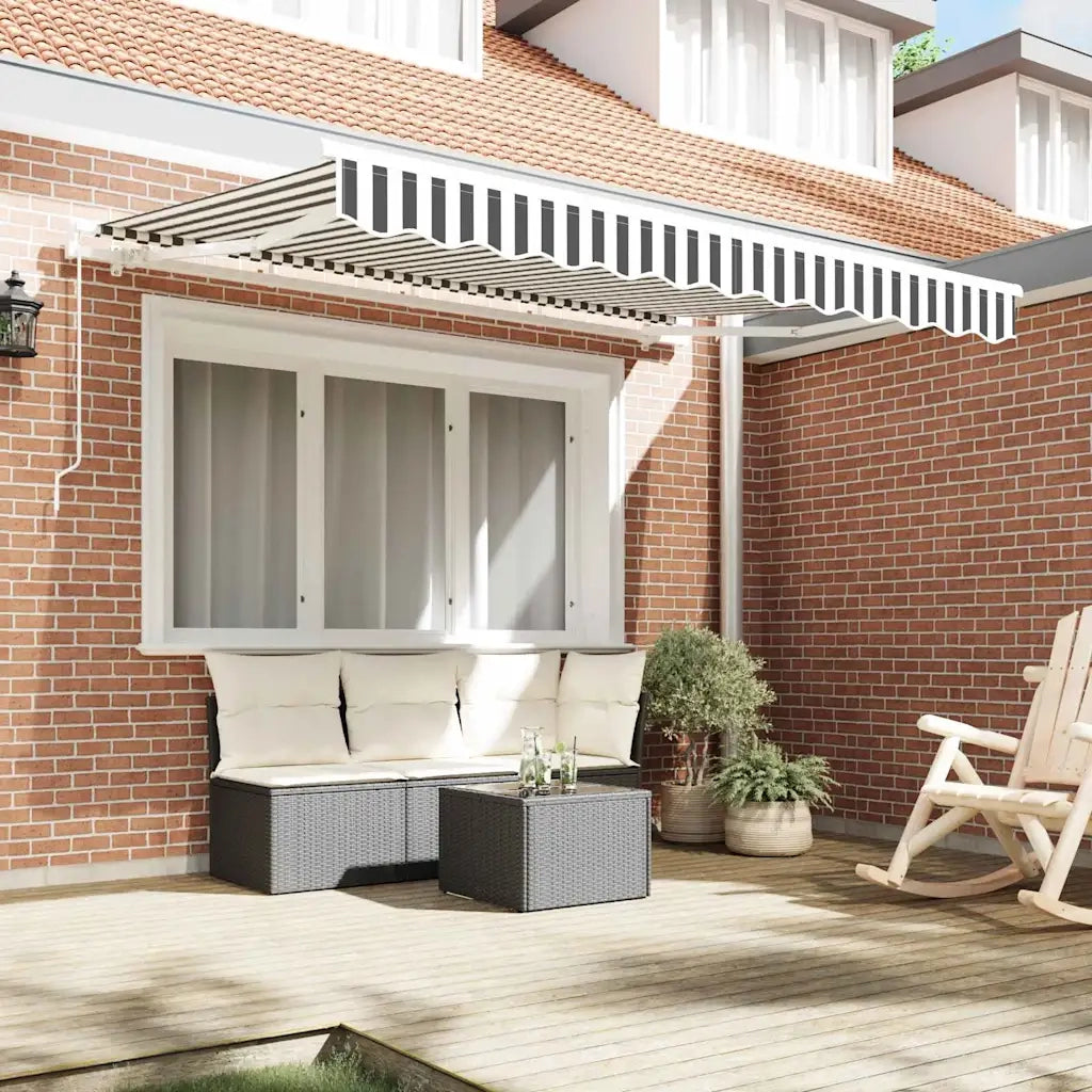Telo di ricambio per tenda da sole Antracite e Bianco 3,5 x 2 m 42000472