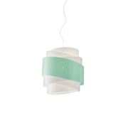 Sospensione Moderna Bea Polilux ® Verde Pastello Metallo Cromo 1 Luce E27 D40Cm