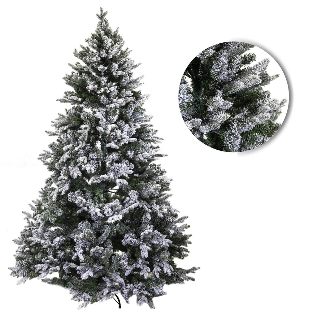 Albero di Natale Artificiale innevato 994 rami cm Ø122xh180 monte Cristallo verde