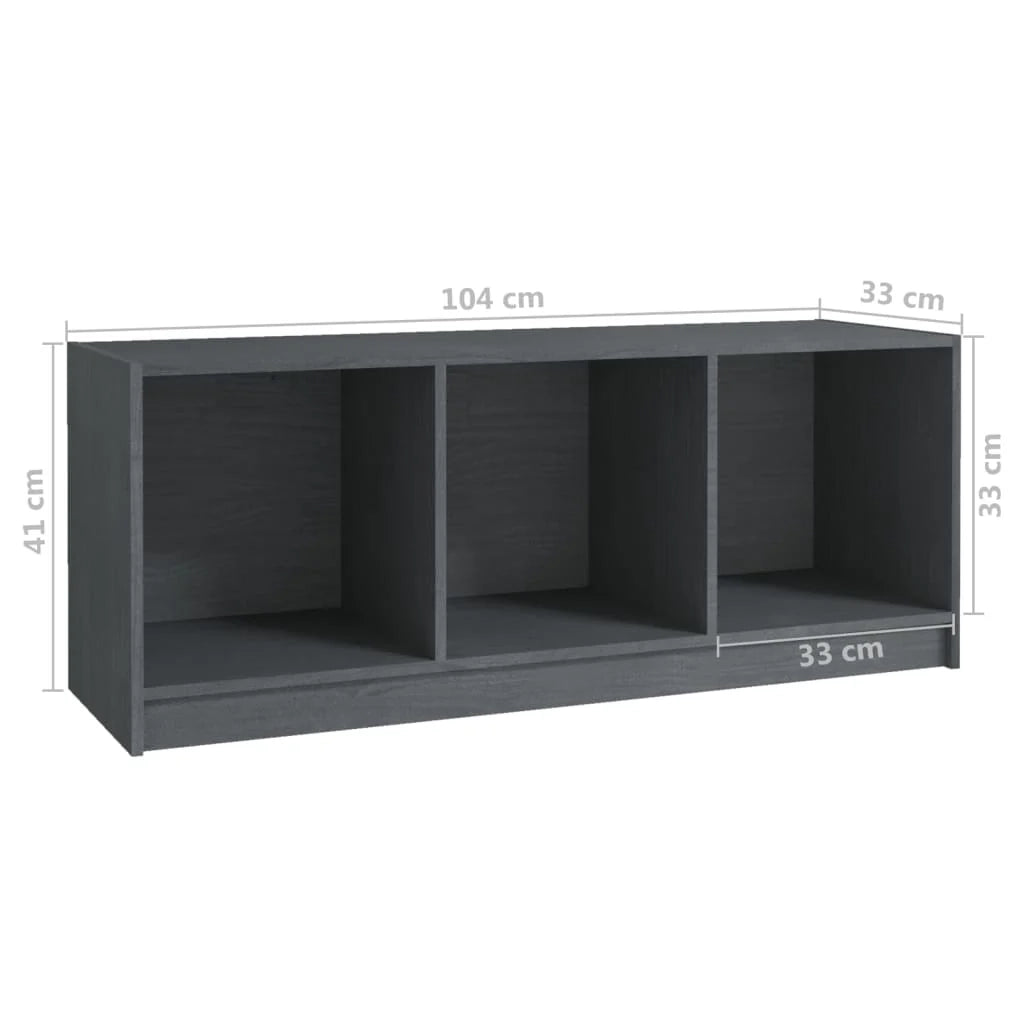 Mobile TV multimediale scaffale TV credenza mobile TV sala da pranzo soggiorno camera da letto 104 x 33 x 41 cm legno di pino massiccio grigio 02_0025653