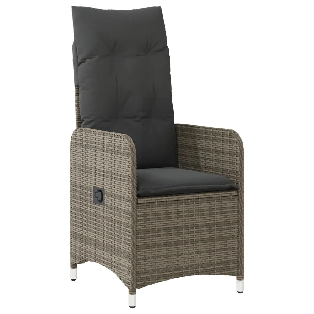Sedie da Giardino Reclinabili 2 pz con Tavolo in Polyrattan 365692