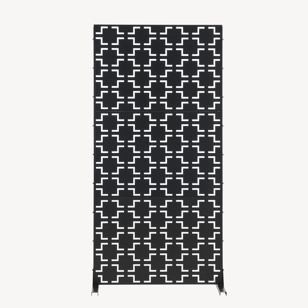 Pannello Divisorio Basciano Struttura Traforata in Acciaio 180 x 90 cm Nero casa.pro