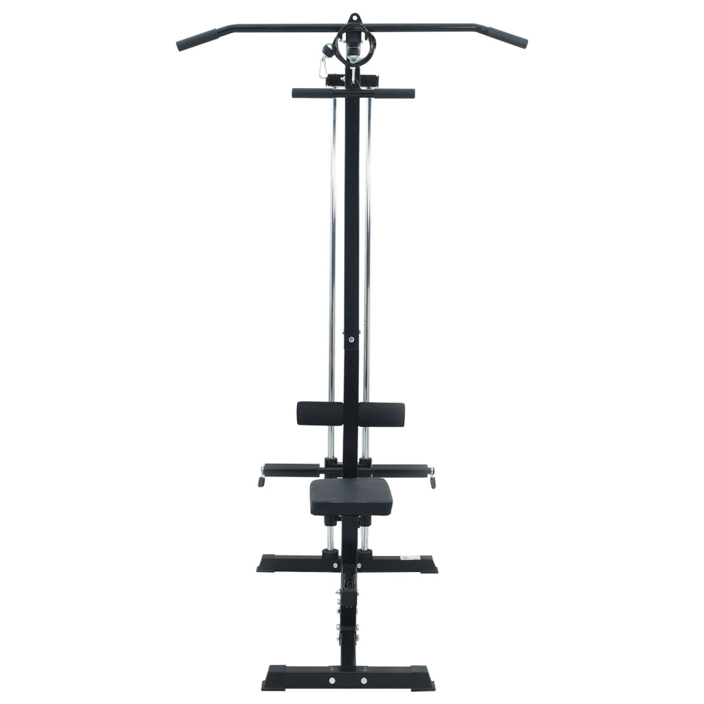 Macchina per Lat Pulldown con Sedia Regolabile 80 kg Caricabile in Acciaio