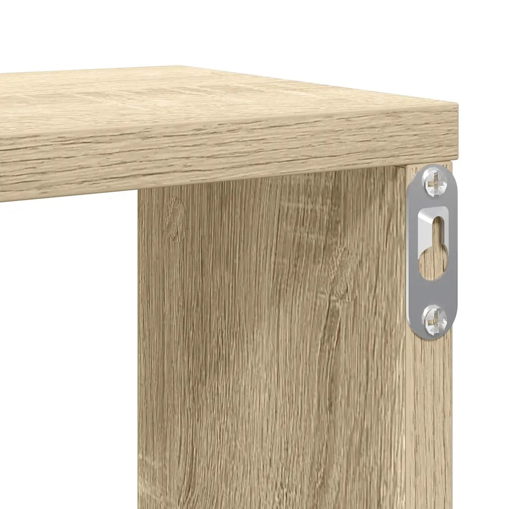 Mensole Parete a Cubo 2pz Rovere Sonoma 100x15x30cm Multistrato 807088
