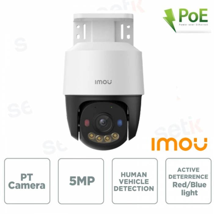 Camera poe 5mp ptz esterno ai 3.6mm/ir30/sd/mic luci led - IPC-PS7FP-5M0