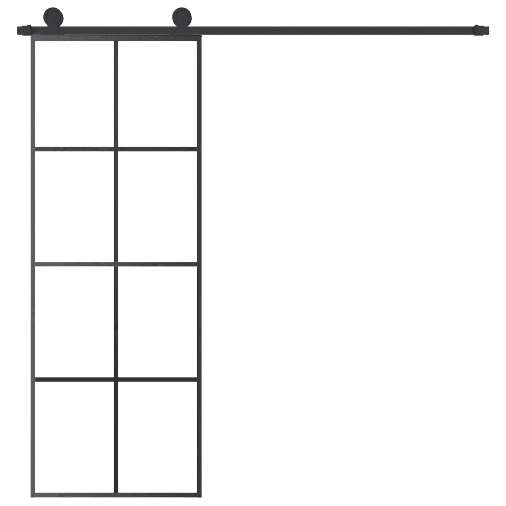 Porta Scorrevole con Ferramenta 76x205cm Vetro ESG Alluminiocod mxl 124160