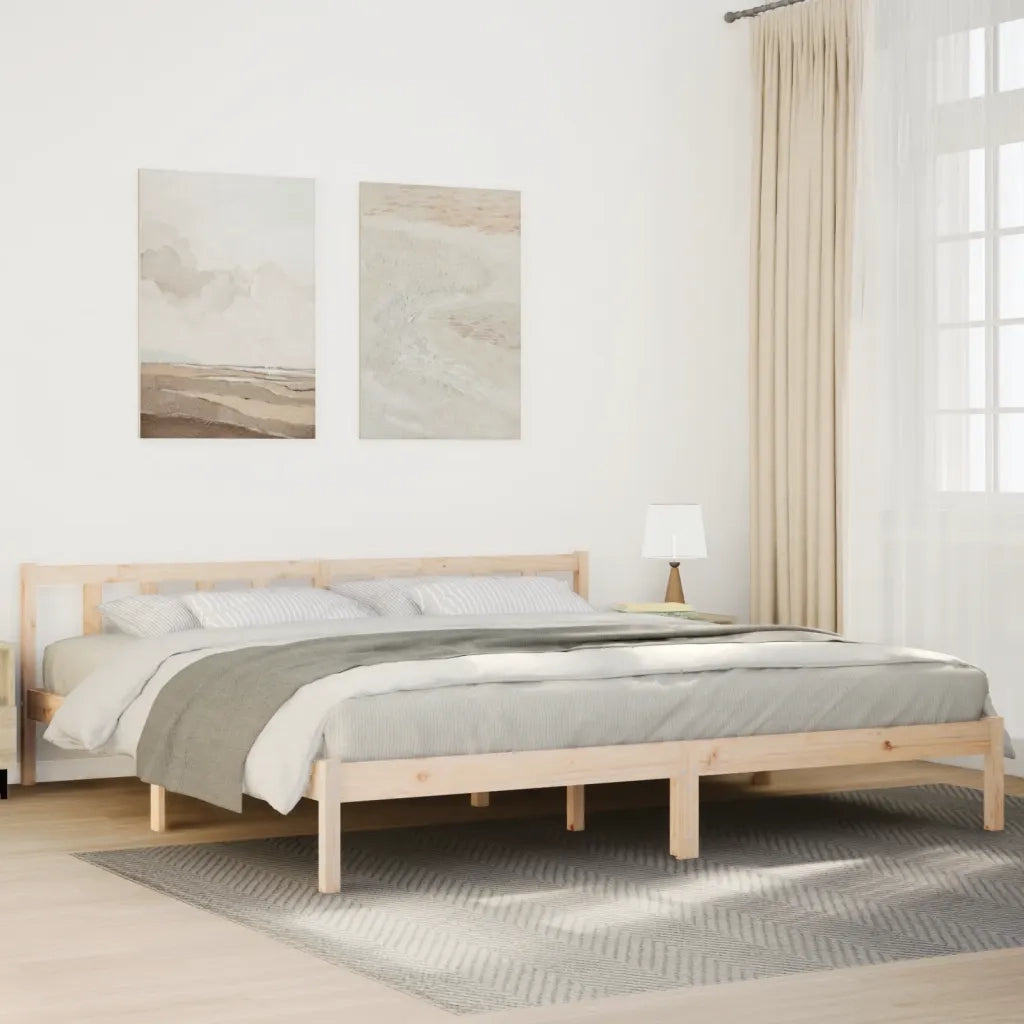 Letto Extra Lungo senza Materasso-Struttura Letto 180x220 cm in Legno di Pino 454434