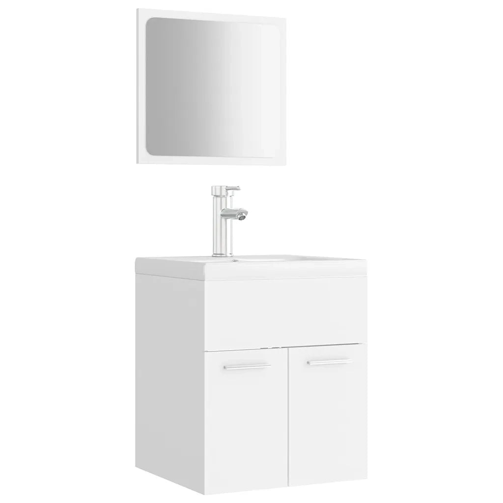 Set Mobili da Bagno | Armadio da bagno Bianco in Legno Multistrato