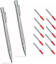 Cutter con Magnetico per Vetro, Lamina e Ceramica - Diamante - 10 Punti di Rimpiazzo - Marcatori a Punto Rosso