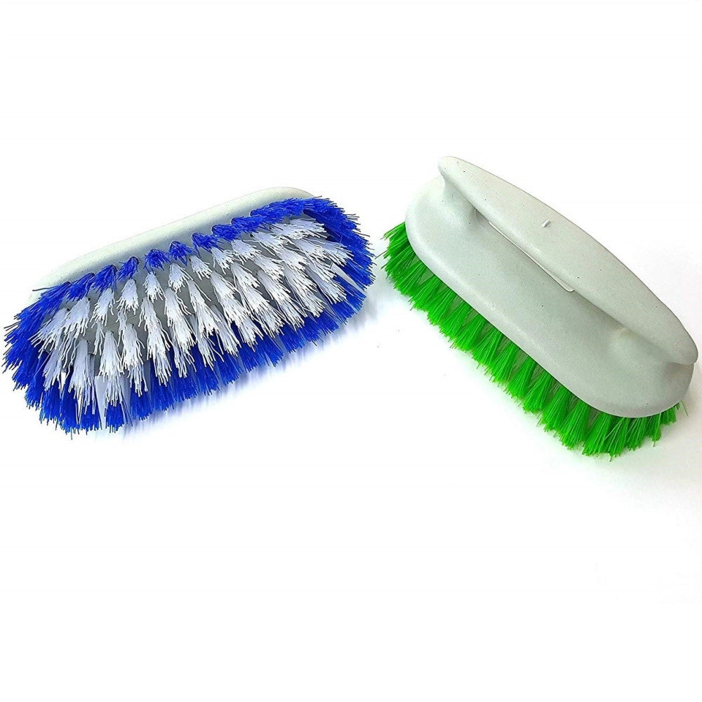 Trade Shop - Spazzola Spazzole 3 Pezzi Ovale Setole Rigide Pulizia Manico Plastica Lucidatura -
