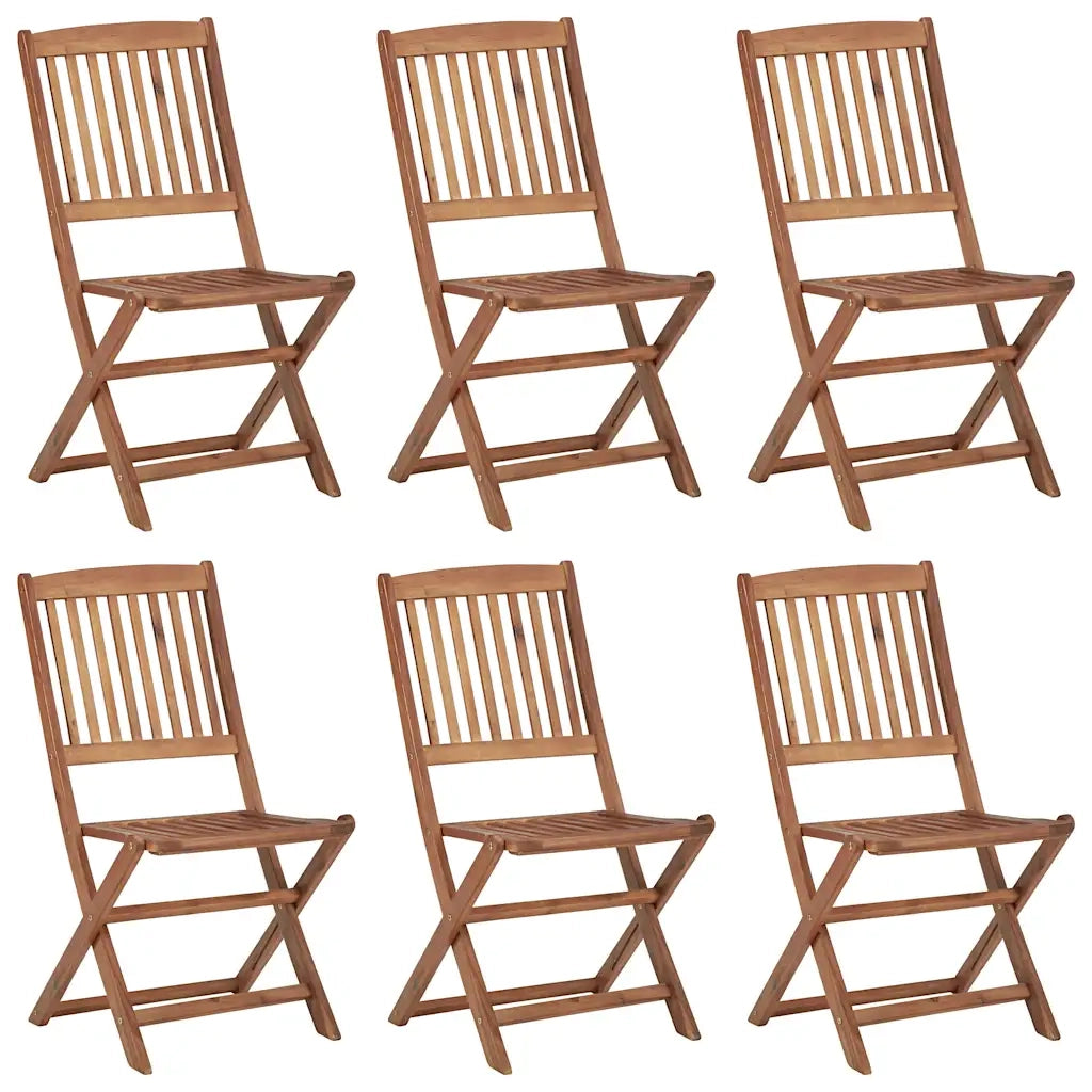 Sedie da Giardino Pieghevoli 6 pz con Cuscini Massello Acacia cod mxl 8486