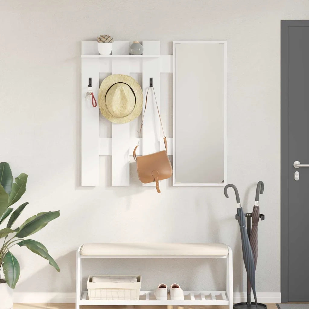 Appendiabiti a muro Bianco 100 x 10 x 100 cm Legno multistrato 874507