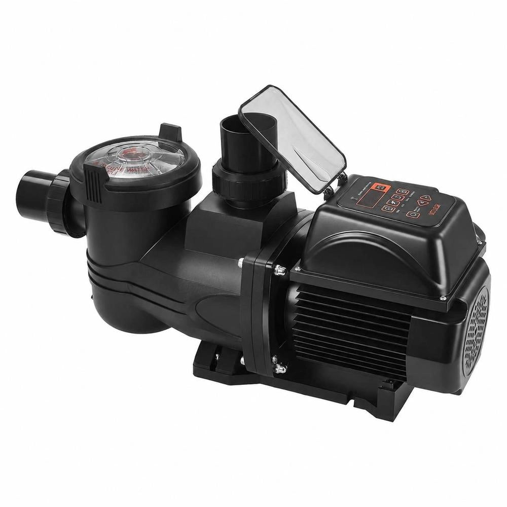 Swimming Pool Pump 33.000 L/h, With Variable Speed, 17 M Delivery Head, 1.650 W, Built-in/above-ground Pool Pump With Filter Basket, Self-priming Filter Pump, Programmable Timer, For Above-ground Pools
