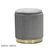 POUF CONTENITORE IN VELLUTO GRIGIO D.36X42 CM