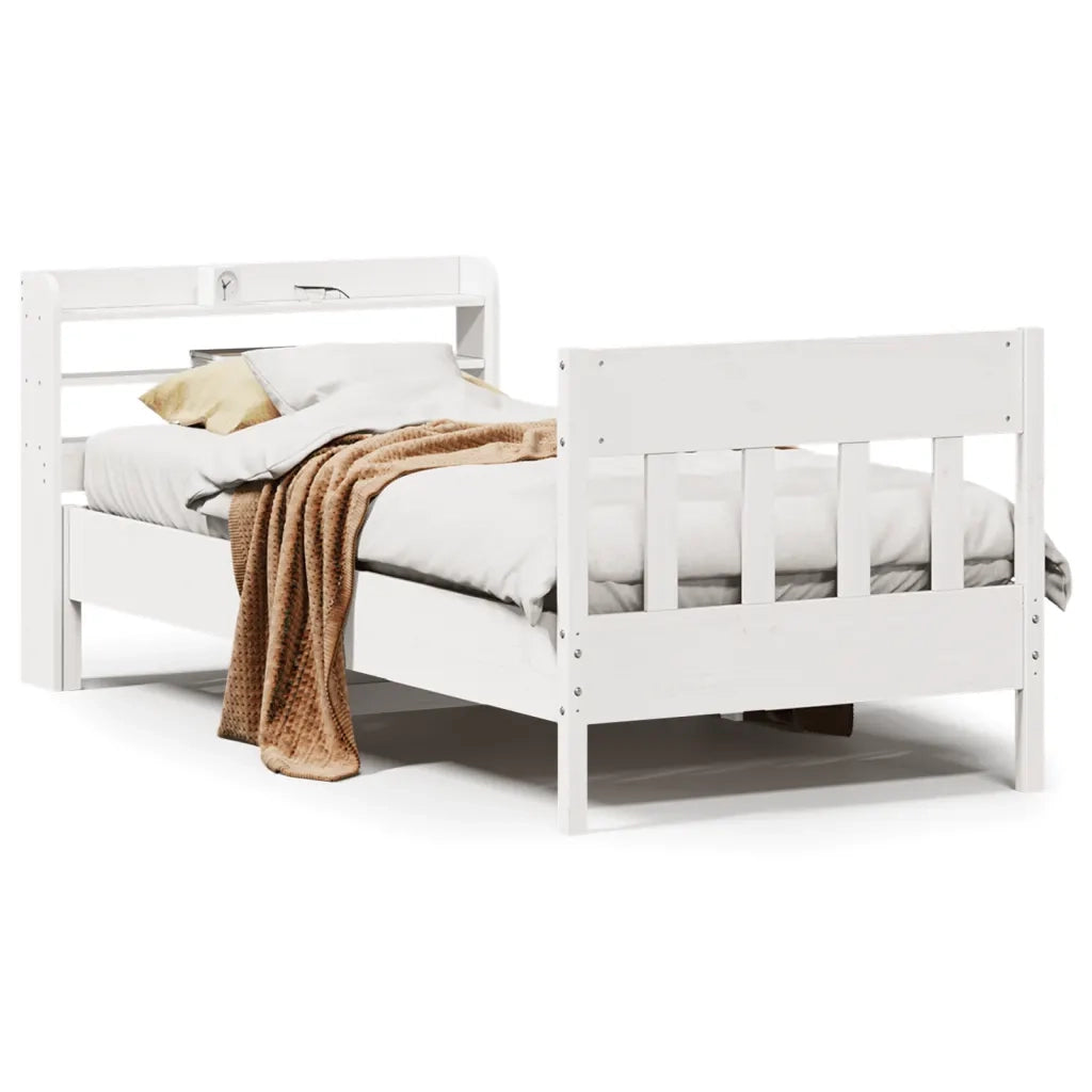vidaXL Letto senza Materasso Bianco 90x200 cm Legno Massello di Pino