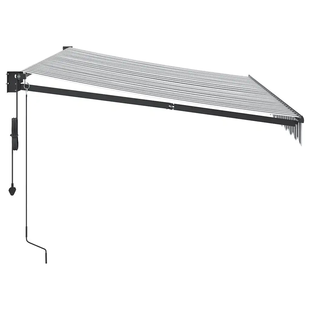 Tenda Retrattile Antracite e Bianca 3,5x2,5m Tessuto/Alluminio 3216119