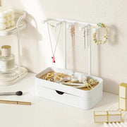 Organizzatore elegante per gioielli - 1 pezzo - Bianco - Legno con grucce