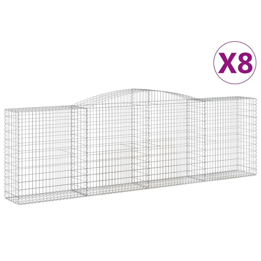 Cesti Gabbioni ad Arco 8 pz 400x50x120/140 cm Ferro Zincato 3147015