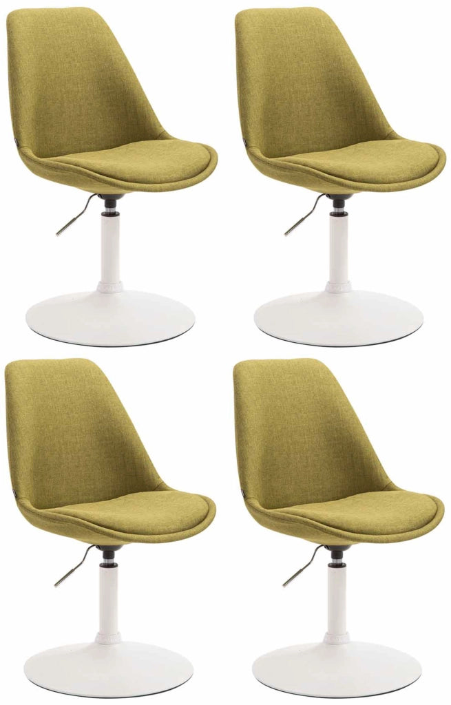 Set di 4 sedie da pranzo in tessuto Maverick verde,bianco