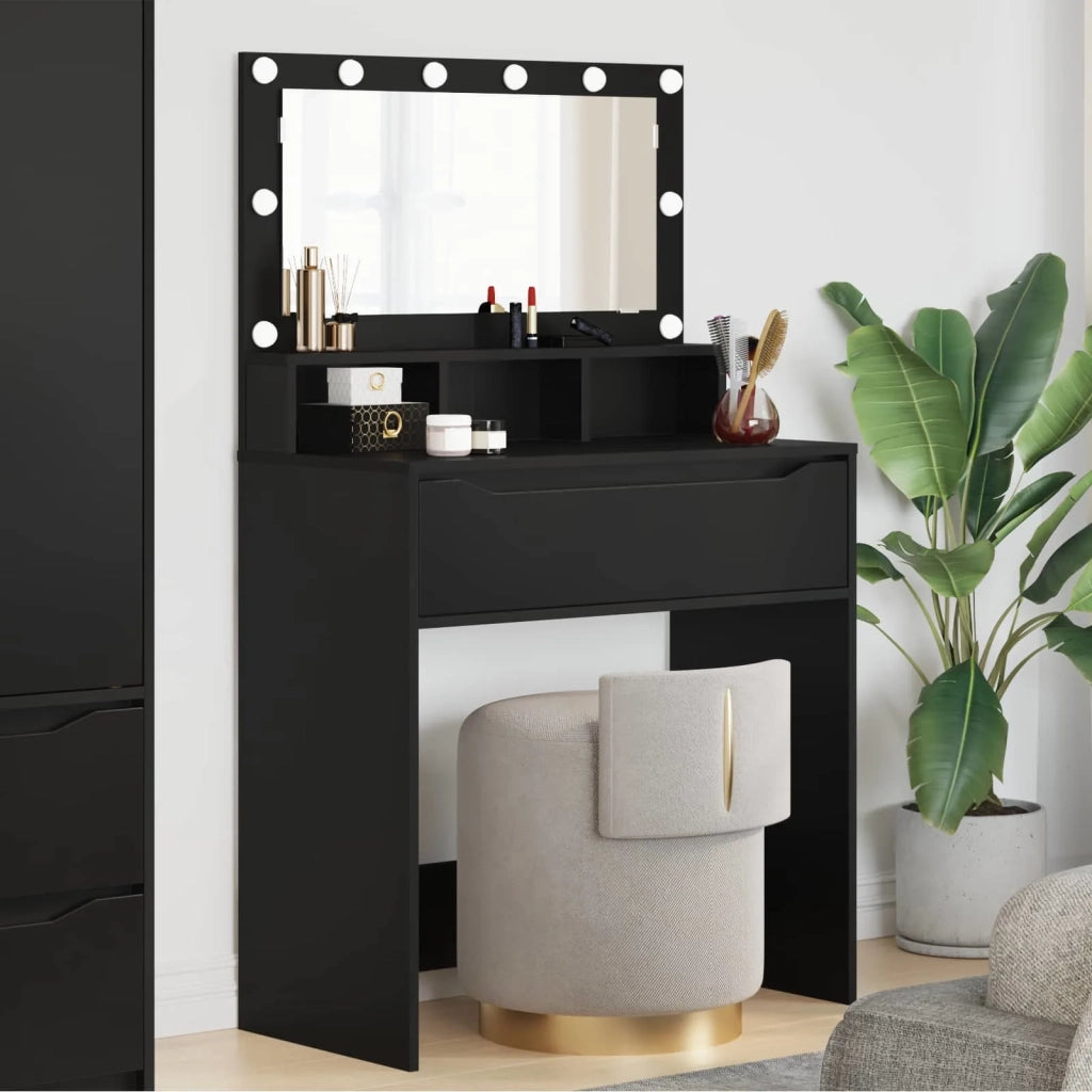 Tavoli da Trucco per Camera da Letto Nero 80 x 39,6 x 135 cm 888968