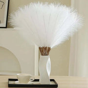 Decorazione per interni, 30 pezzi, pampas grasso, 55 cm, fiori secchi, decorazione boho, per uso domestico, matrimonio (bianco)
