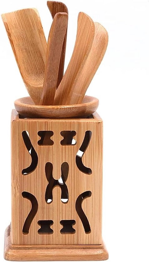 Accessori di bambù naturale - Set di tè Kungfu - Pezzi di ricambio - Cerimonia del tè - Set da 6 pezzi - Adatto per modello di bambù