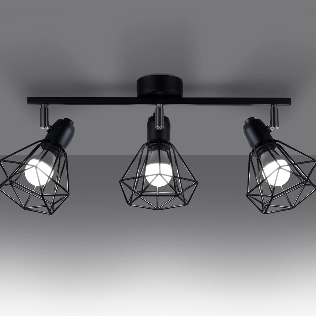 Lampada da parete Artemis Powder Blue 3x10W LED Nero Acciaio Moderno