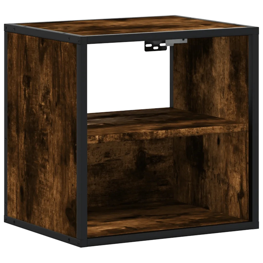 Comodino a Muro-Tavolino da notte sospeso Rovere Fumo 40x31x39,5 cm 304202