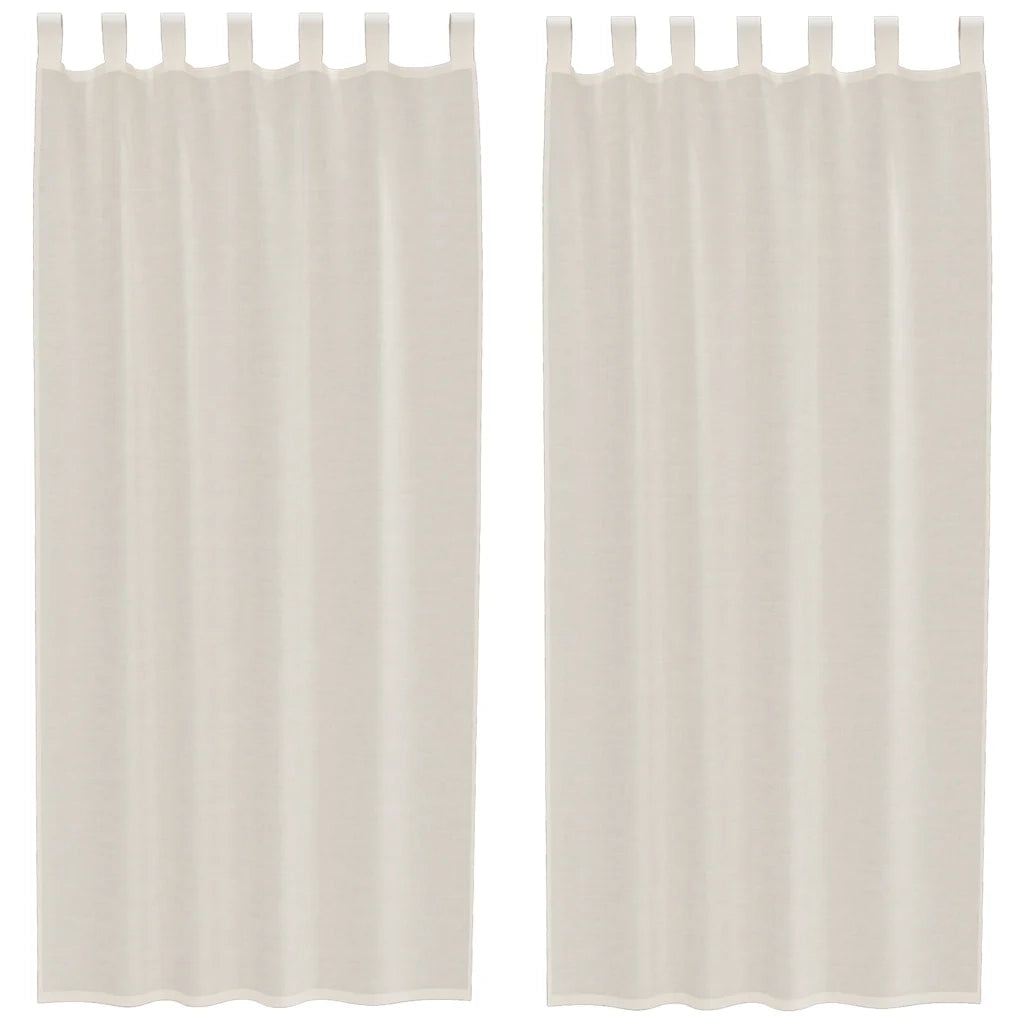 Tende in Voile con Linguetta 2 pz Crema 4102269