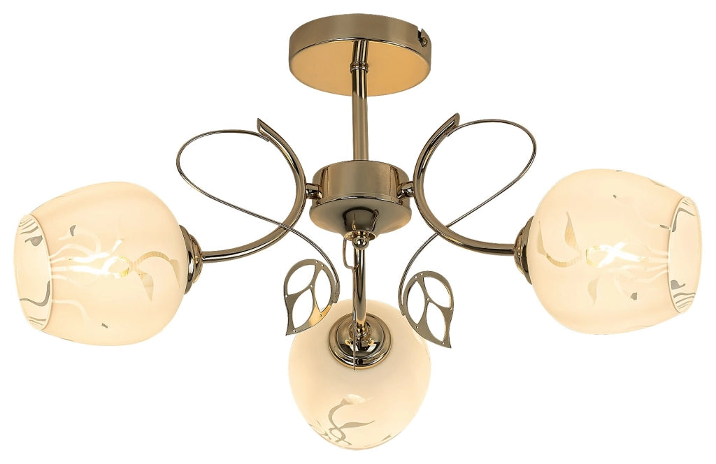 Plafoniera classica Fauna Rabalux 3xE27 oro/bianco 56cm
