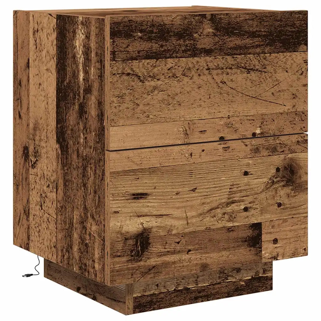 Set di 2 Comodini | Armadio da Notte | Mobiletto da notte Legno vecchio 45 x 40 x 55 cm