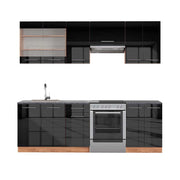 Cucina componibile Fame-Line Antracite lucido/Rovere dorato 240 cm, PL Antracite Vicco