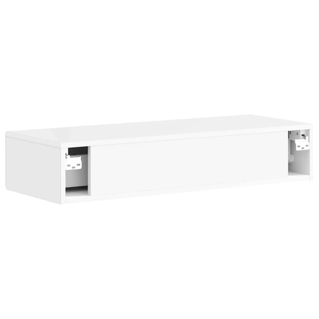 Tavolino da Parete Laterale Bianco Lucido 87,5 x 34,5 x 17 cm 899179