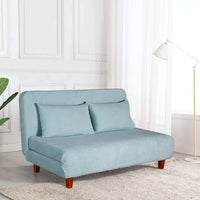 Divano Letto 2 Posti 146x91x82 cm in Tessuto Verde Acqua