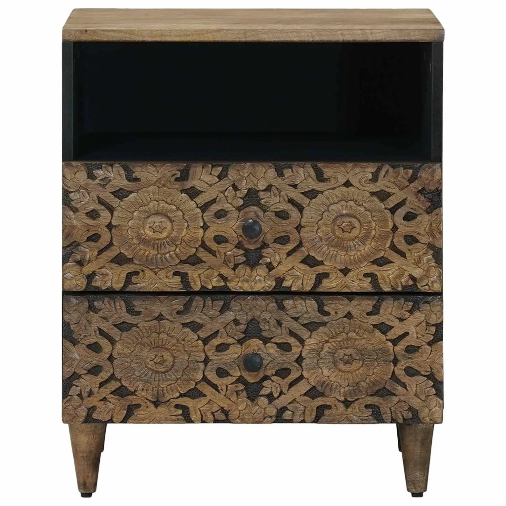 Mobiletto da Letto con cassetto Marrone 50 x 33 x 60 cm